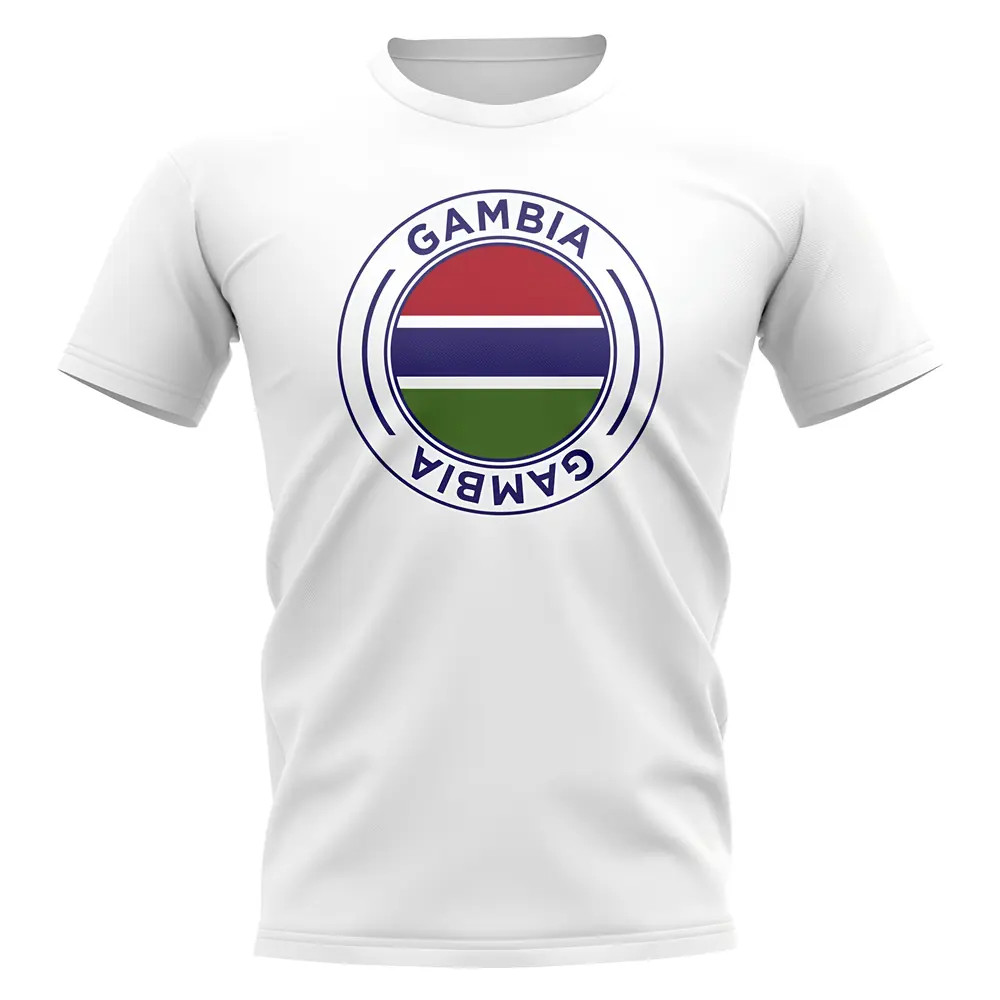 Gambia Football Badge T-Shirt (White) Polyester Uksoccershop Men's White Xxl