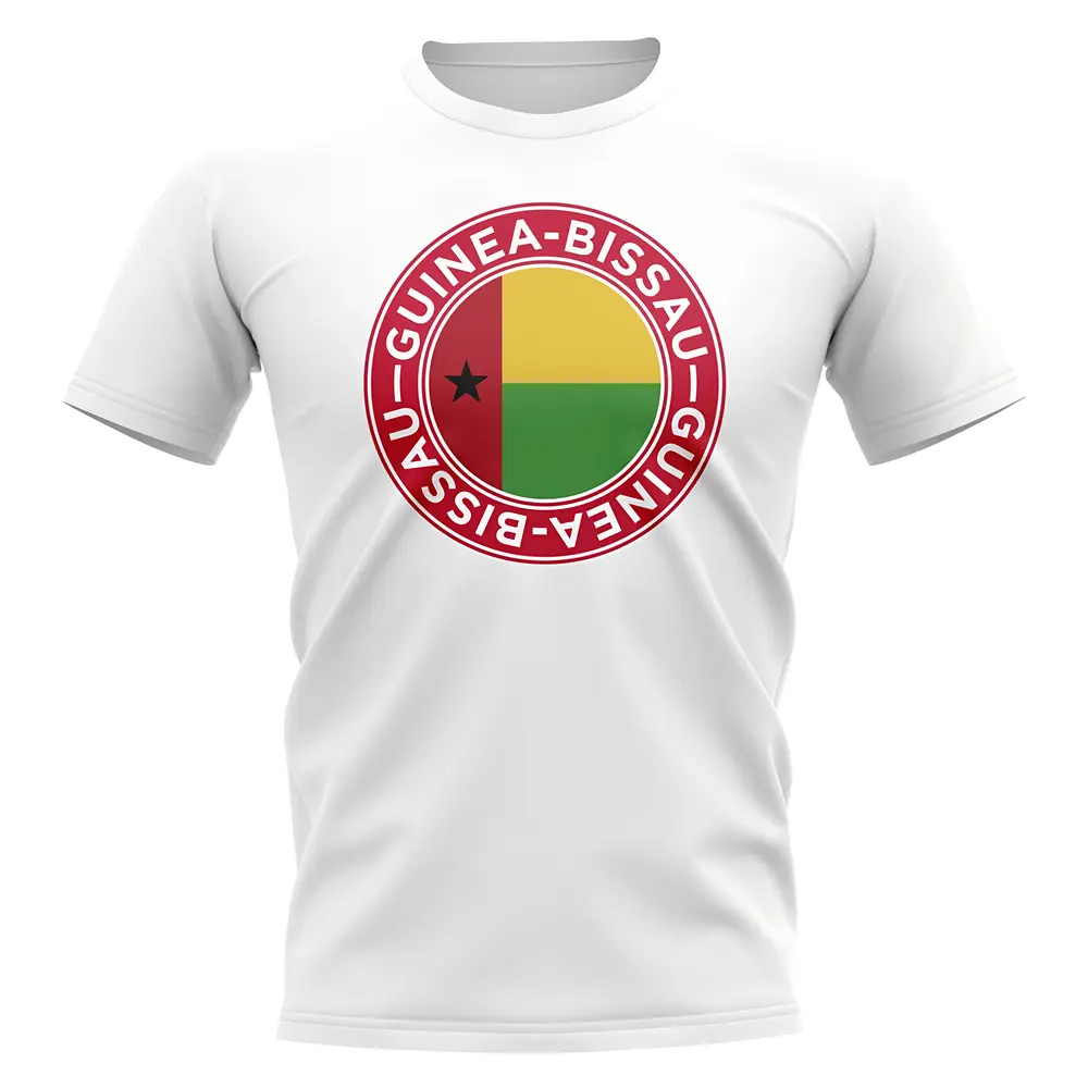 Guinea Bissau Football Badge T-Shirt (White) Polyester Uksoccershop Men's White Medium
