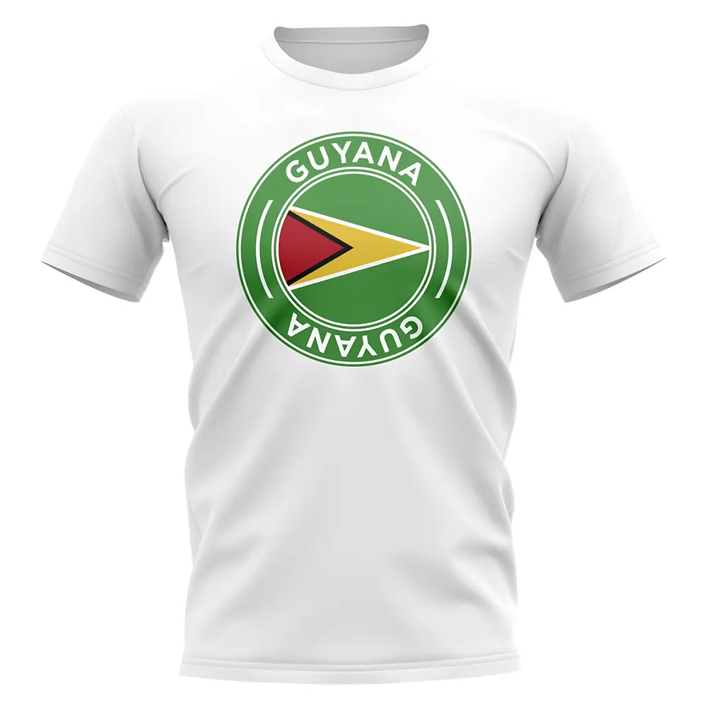 Guyana Football Badge T-Shirt (White) Polyester Newcastle Uksoccershop Men's White Medium
