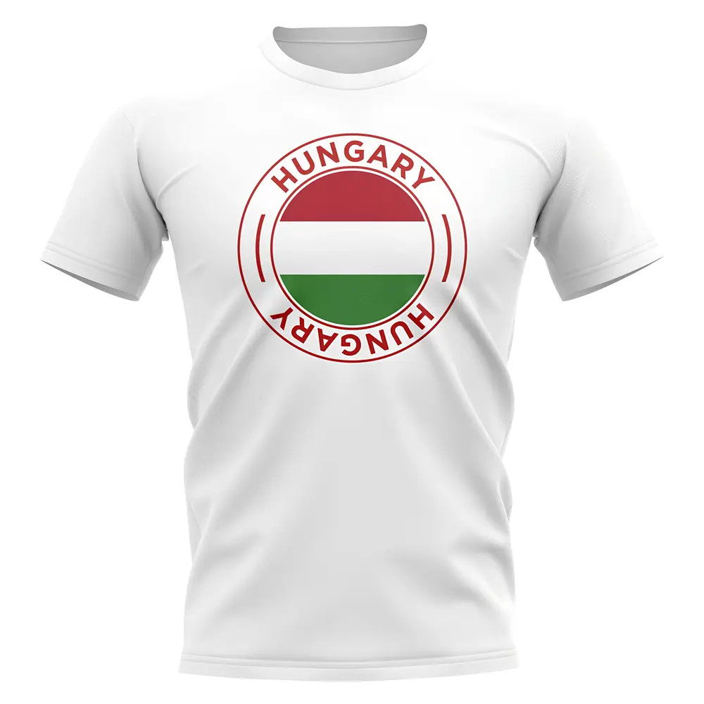 Hungary Football Badge T-Shirt (White) Polyester Uksoccershop Men's White Medium