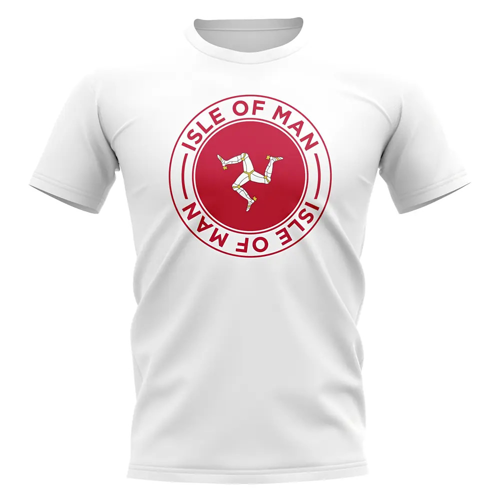 Isle Of Man Football Badge T-Shirt (White) Polyester Newcastle Uksoccershop Men's White Xxl