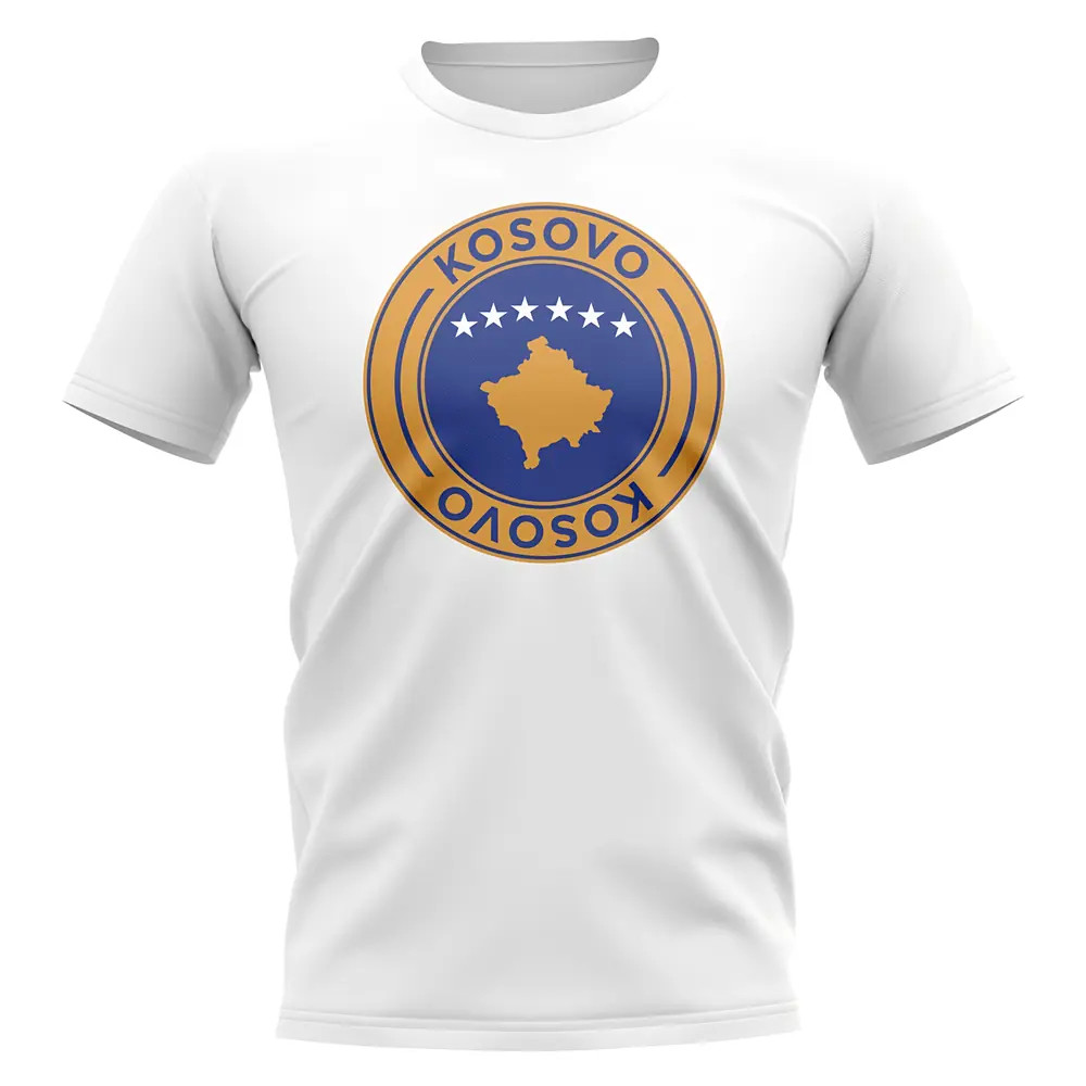 Click to view product details and reviews for Kosovo Football Badge T Shirt White.