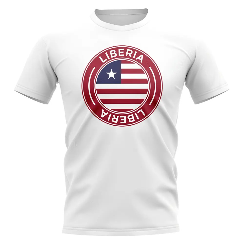 Liberia Football Badge T-Shirt (White) Polyester Uksoccershop Men's White Medium