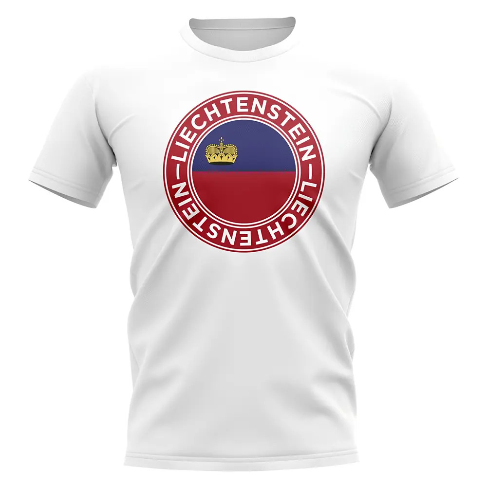 Liechtenstein Football Badge T-Shirt (White) Polyester Leichtenstein Uksoccershop Men's White Xxl