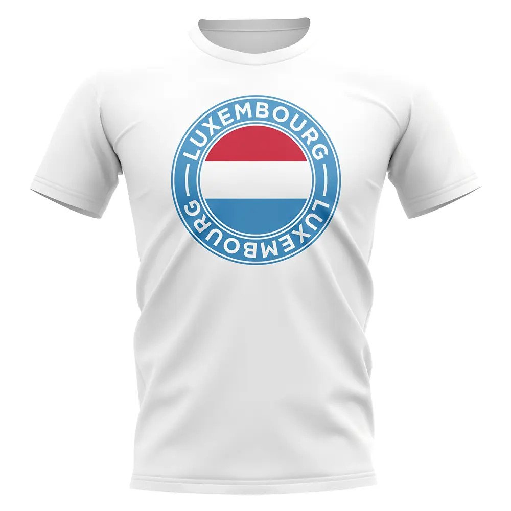 Luxembourg Football Badge T-Shirt (White) Polyester Uksoccershop Men's White Xxl
