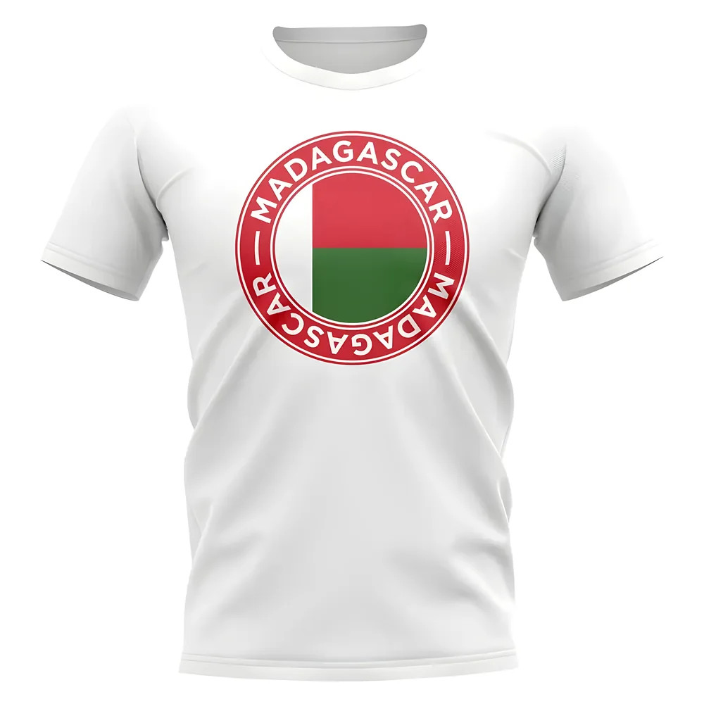 Madagascar Football Badge T-Shirt (White) Polyester Uksoccershop Men's White Extra Large