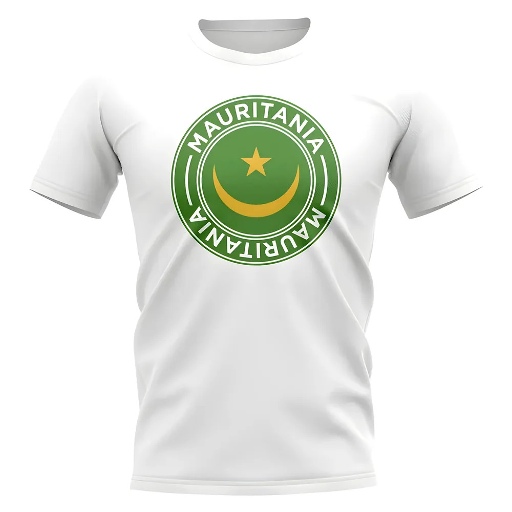 Mauritania Football Badge T-Shirt (White) Polyester Uksoccershop Men's White Medium