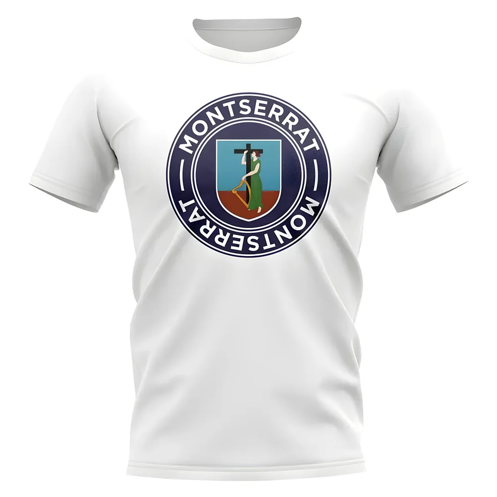 Montserrat Football Badge T-Shirt (White) Polyester Uksoccershop Men's White Xxl
