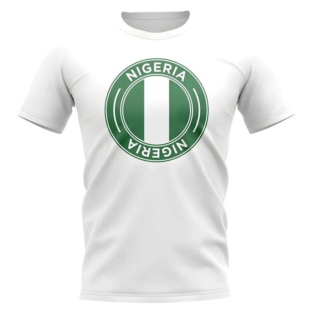 Nigeria Football Badge T-Shirt (White) Polyester Uksoccershop Men's White Xxl