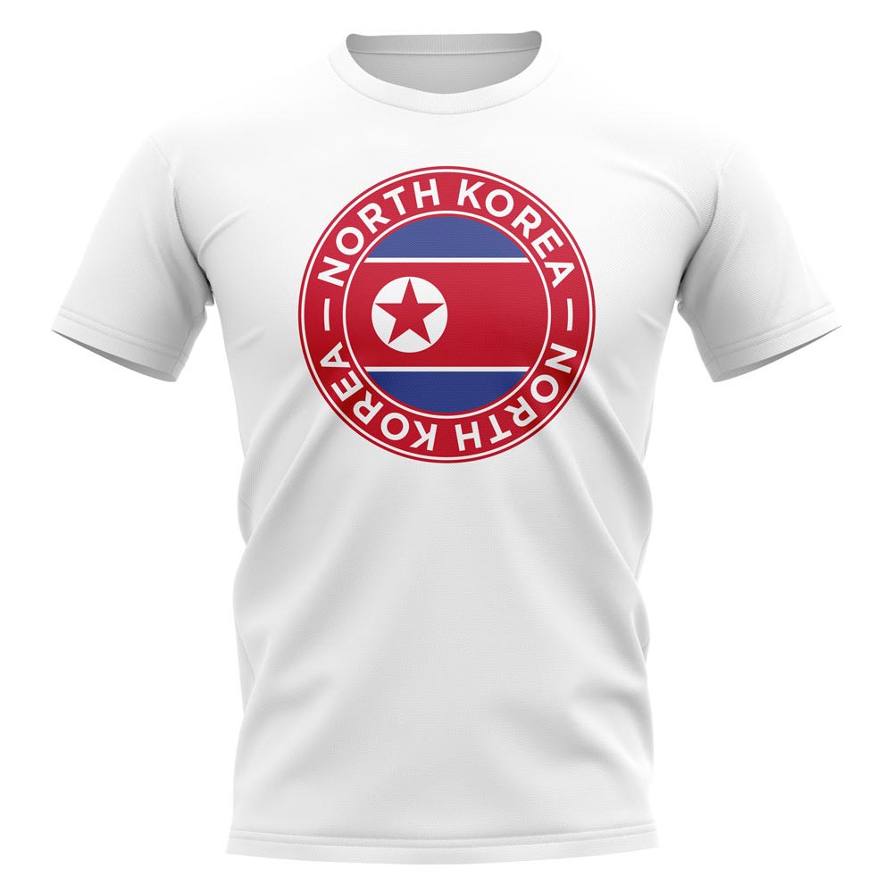 Click to view product details and reviews for North Korea Football Badge T Shirt White.