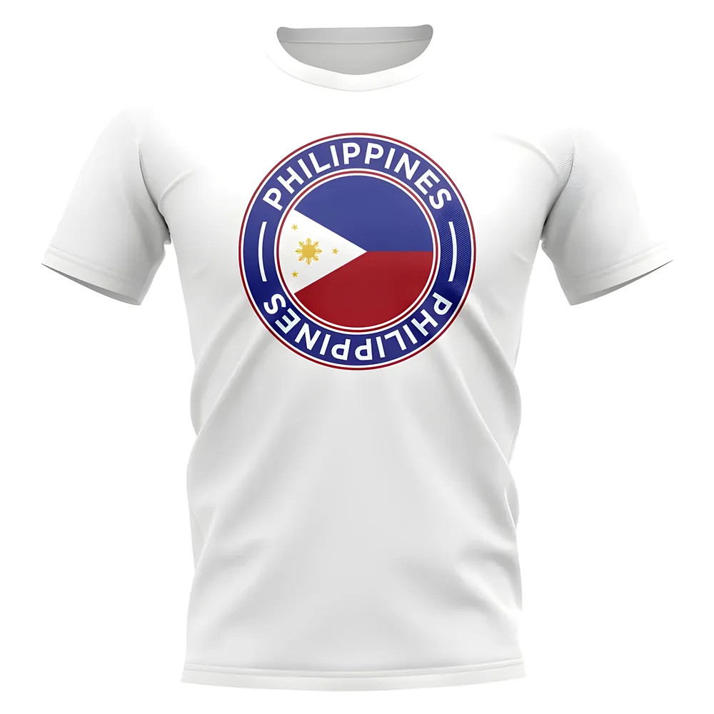 Philippines Football Badge T-Shirt (White) Polyester Uksoccershop Men's White Medium