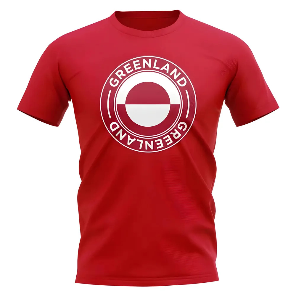 Greenland Football Badge T-Shirt (Red) Polyester Newcastle Uksoccershop Men's Red Medium