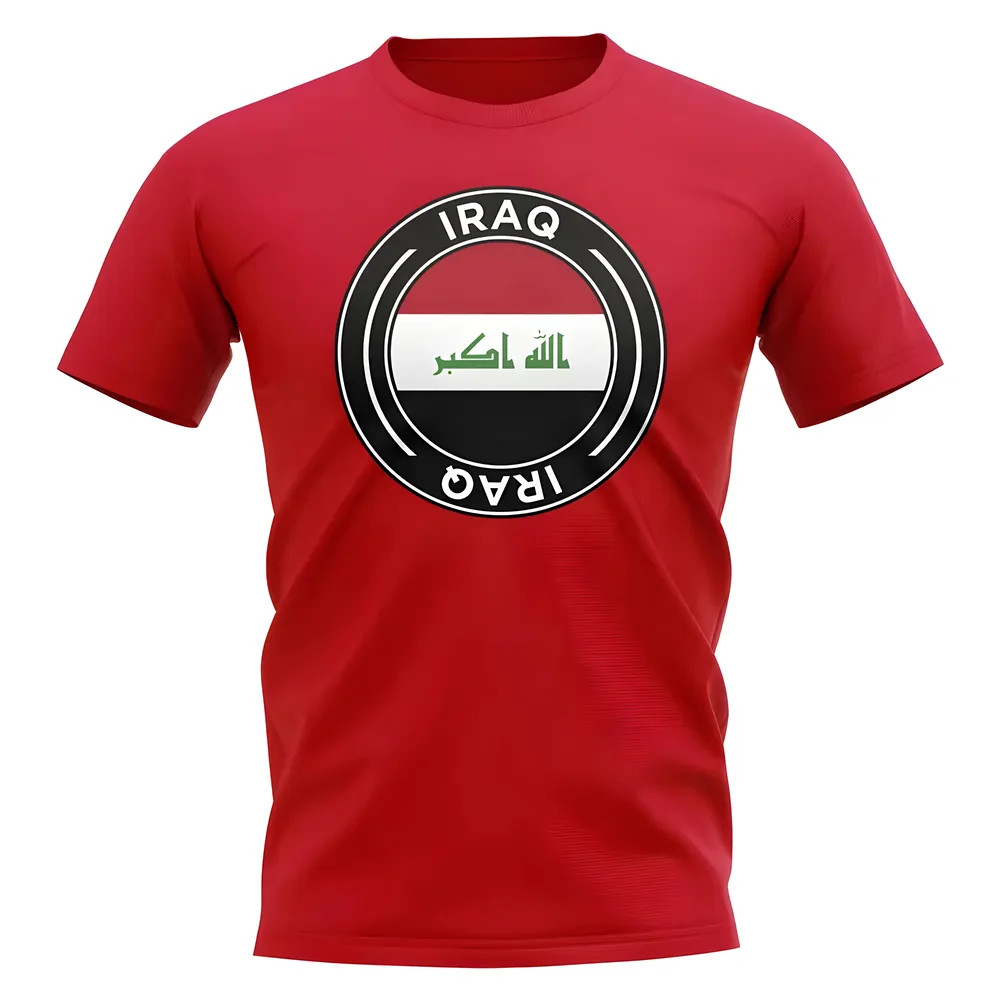 Click to view product details and reviews for Iraq Football Badge T Shirt Red.