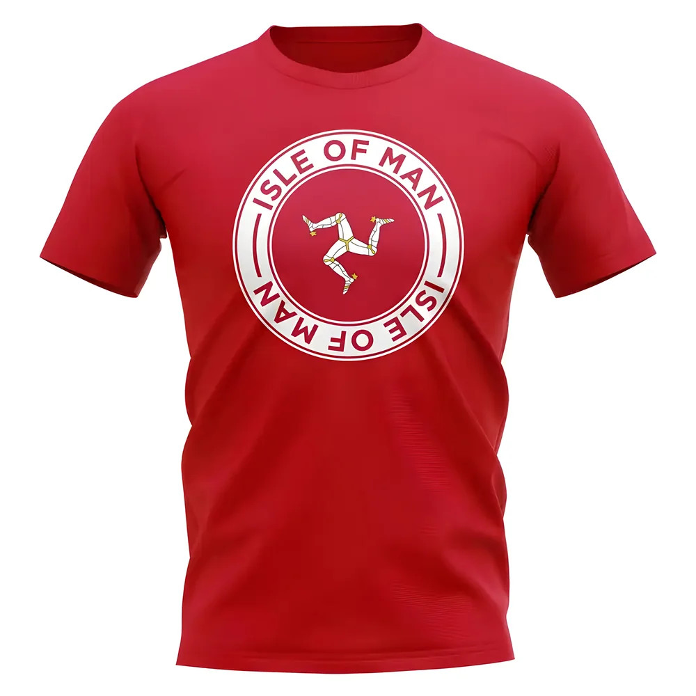 Isle Of Man Football Badge T-Shirt (Red) Polyester Newcastle Uksoccershop Men's Red Xxl