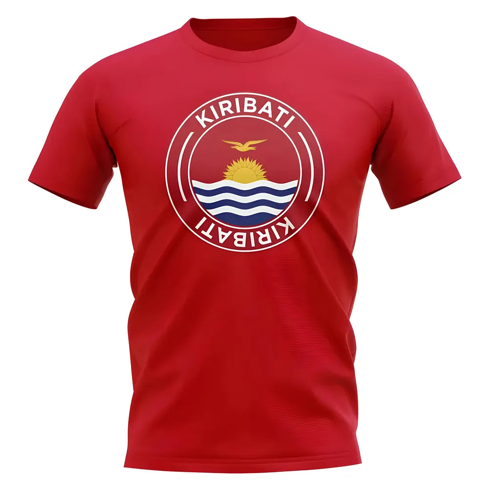 Kiribati Football Badge T-Shirt (Red) Polyester Newcastle Uksoccershop Men's Red Large
