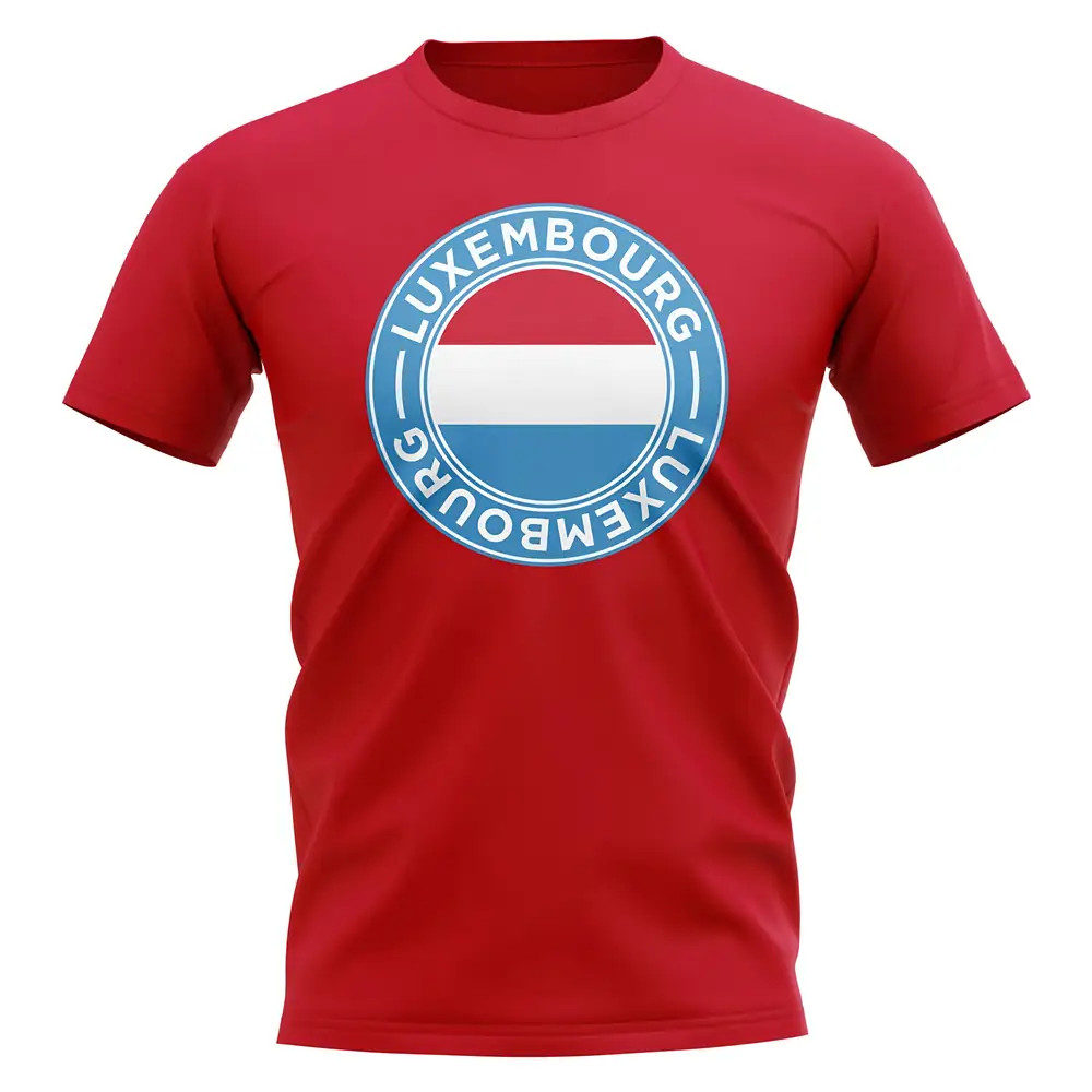 Luxembourg Football Badge T-Shirt (Red) Polyester Uksoccershop Men's Red Xxl
