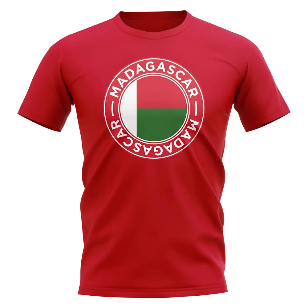 Madagascar Football Badge T-Shirt (Red) Polyester Uksoccershop Men's Red Large