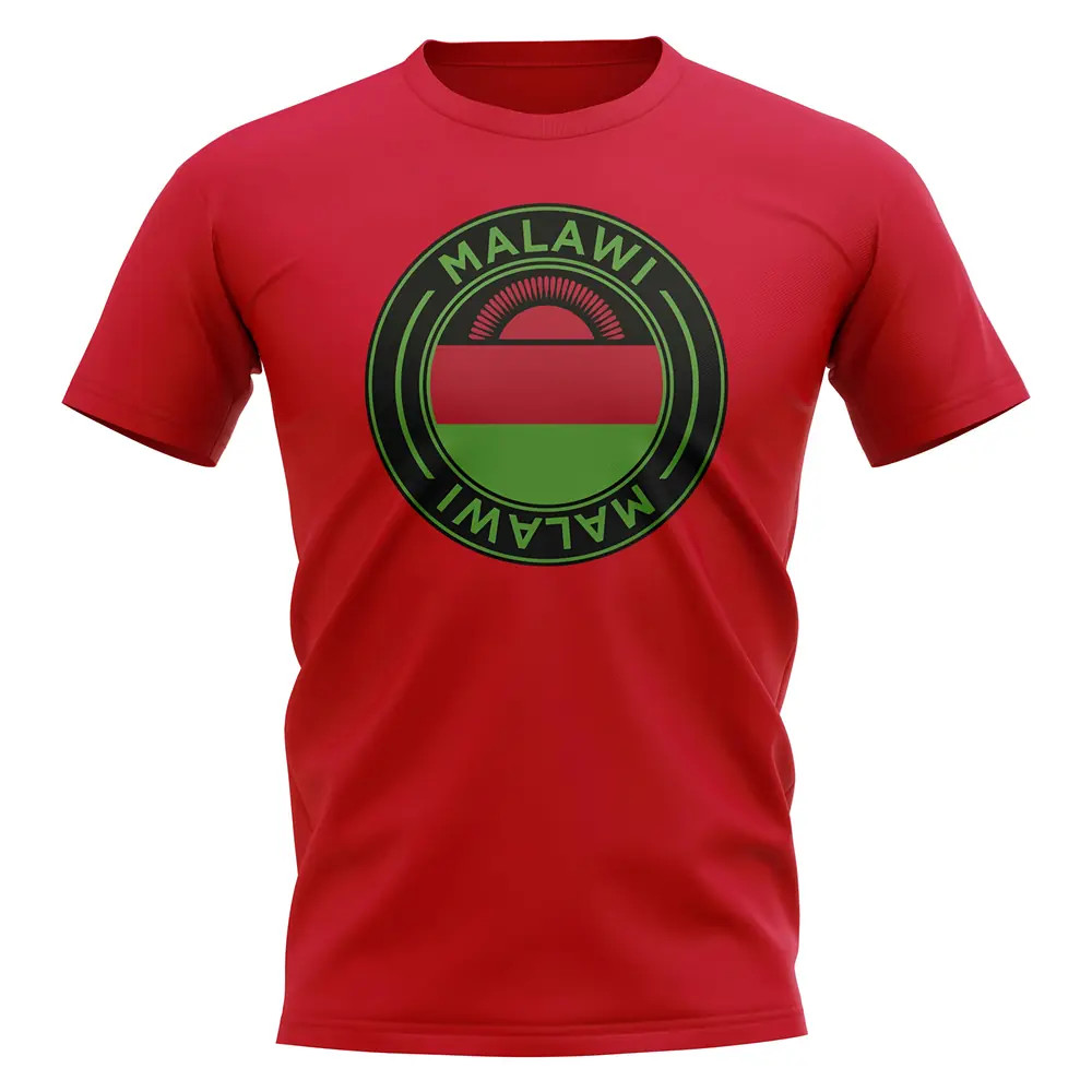 Malawi Football Badge T-Shirt (Red) Polyester Uksoccershop Men's Red Medium