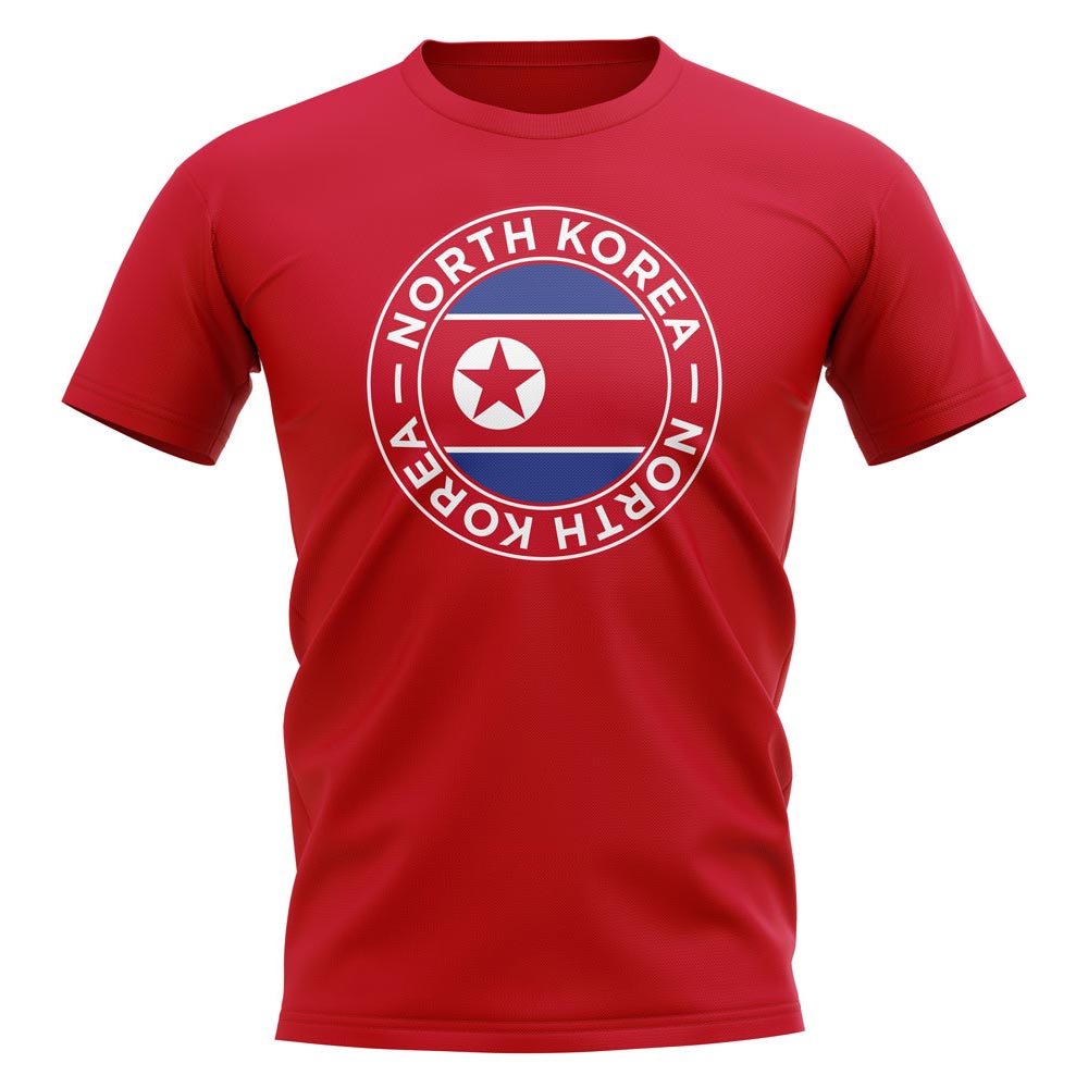 Click to view product details and reviews for North Korea Football Badge T Shirt Red.