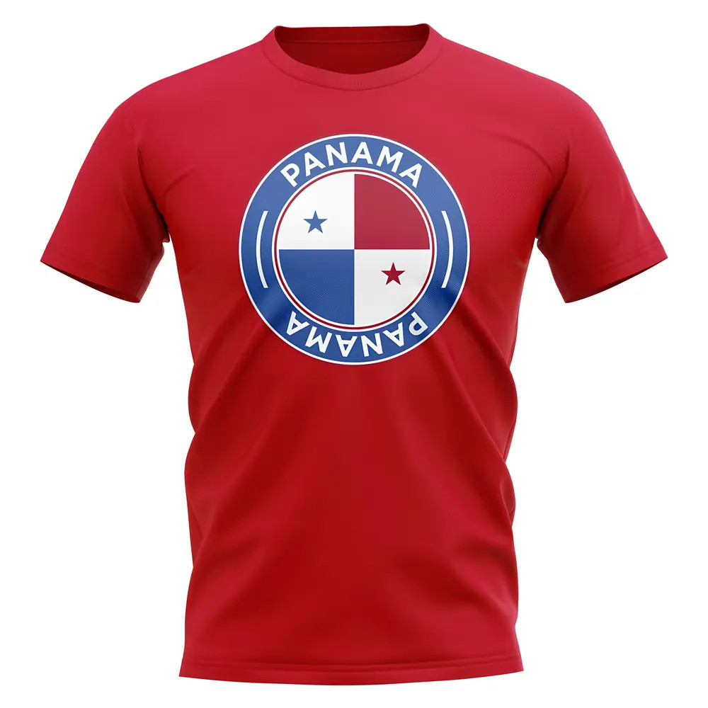 Panama Football Badge T-Shirt (Red) Polyester Uksoccershop Men's Red Xxl