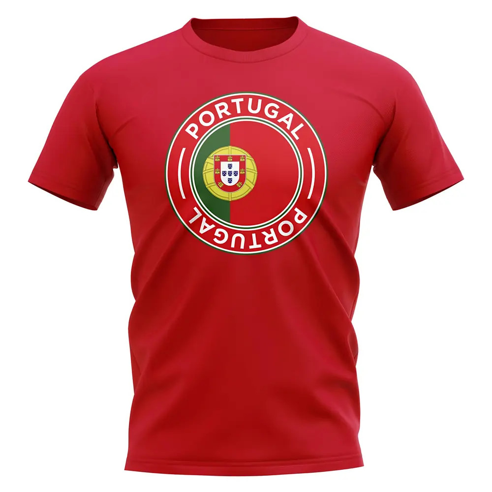 Portugal Football Badge T-Shirt (Red) Polyester Uksoccershop Men's Red Extra Small