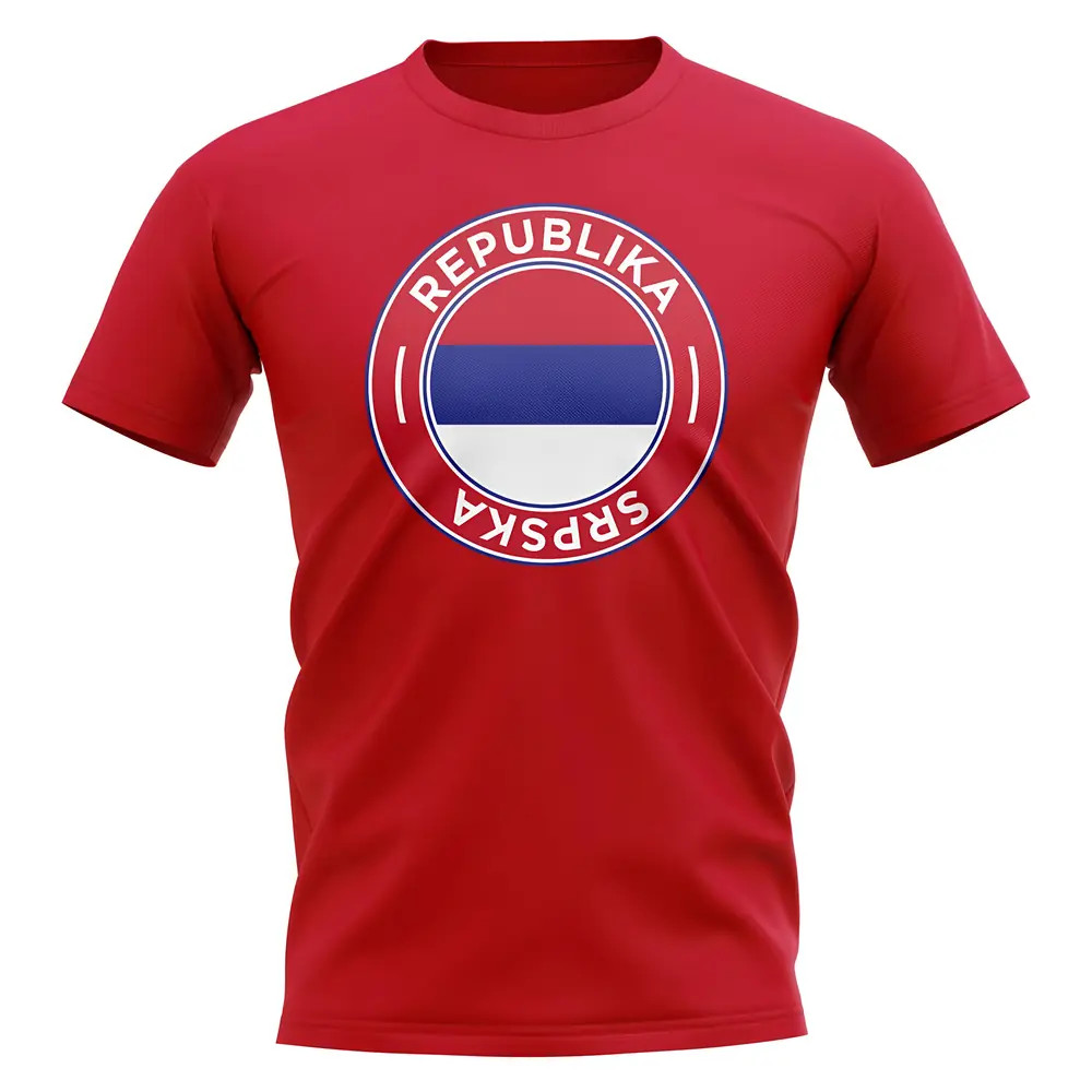 Republika Srpska Football Badge T-Shirt (Red) Polyester Newcastle Uksoccershop Men's Red Xxl