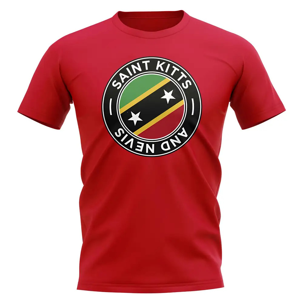 Saint Kitts And Nevis Football Badge T-Shirt (Red) Polyester Newcastle Uksoccershop Men's Red Xxl