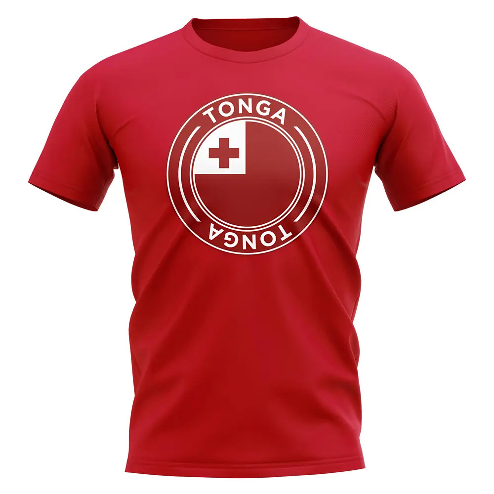 Tonga Football Badge T-Shirt (Red) Polyester Uksoccershop Men's Red Xxl
