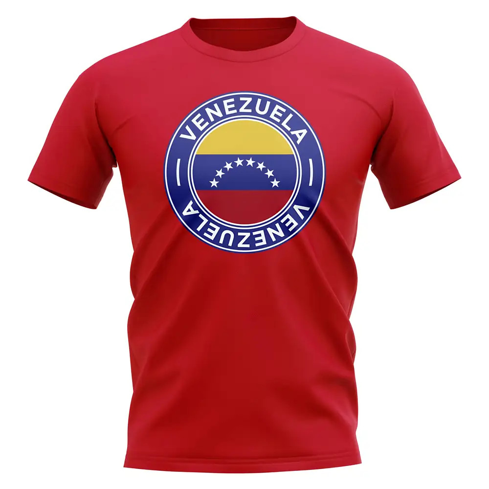 Venezuela Football Badge T-Shirt (Red) Polyester Uksoccershop Men's Red Small