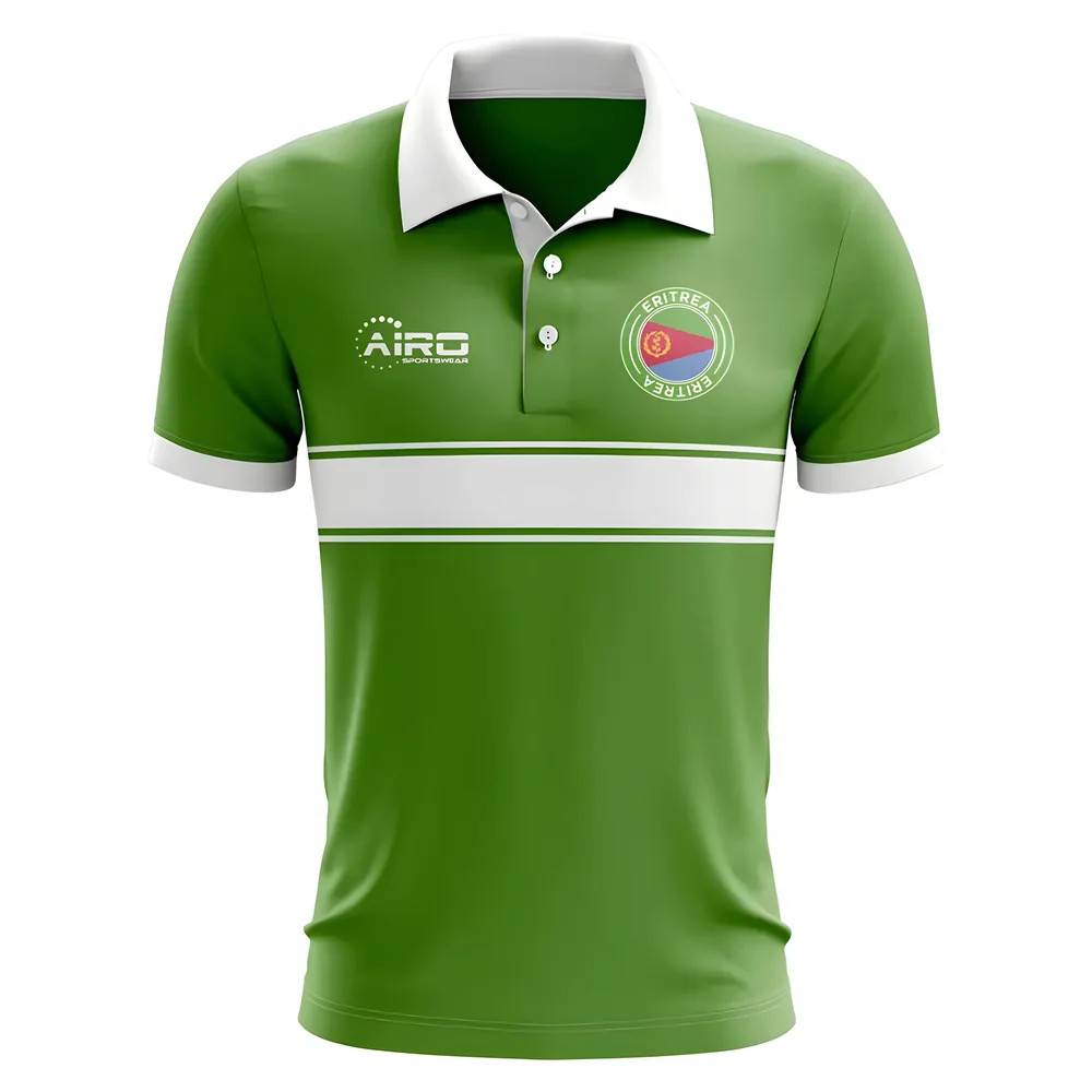 Eritrea Concept Stripe Polo Shirt (Green) Polyester Azerbaijan Made By: Airo Sportswear Men's Green 3XL