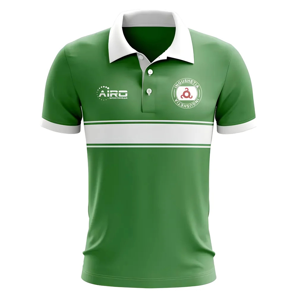 Ingushetia Concept Stripe Polo Shirt (Green) Polyester Psg Made By: Airo Sportswear Men's Green Xxl