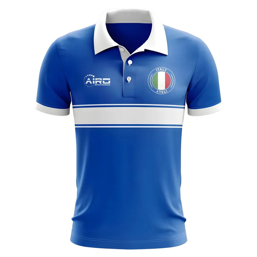 Italy Concept Stripe Polo Shirt (Blue) Polyester Made By: Airo Sportswear Men's Blue Xxl