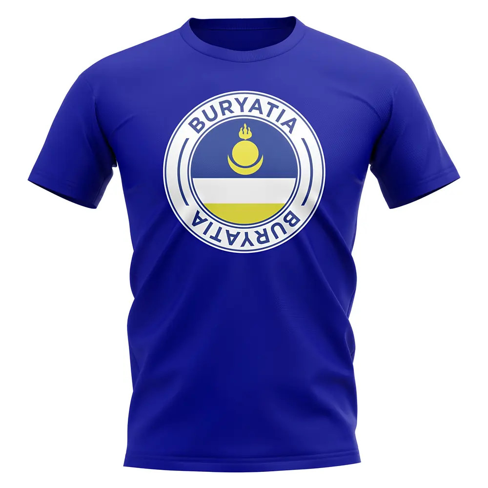 Buryatia Football Badge T-Shirt (Royal) Polyester Uksoccershop Men's Blue Extra Small