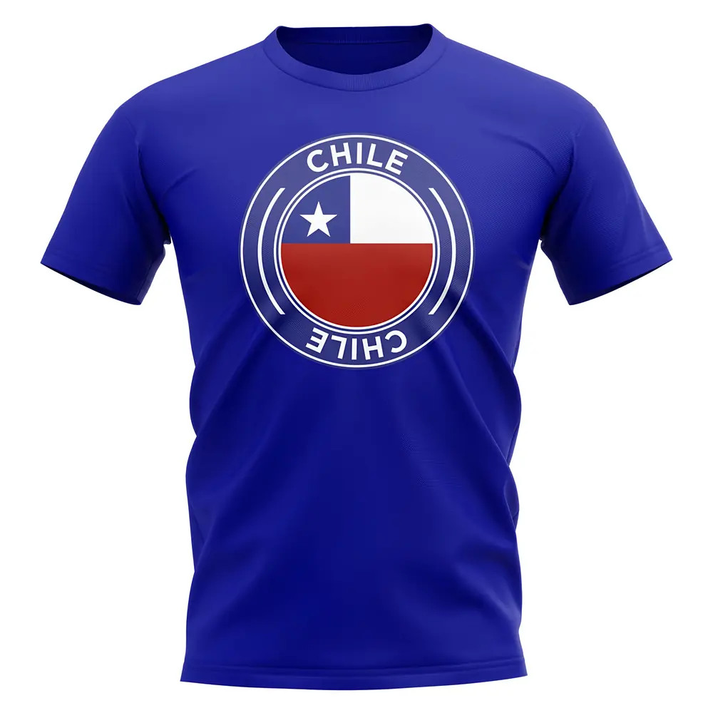 Chile Football Badge T-Shirt (Royal) Polyester Uksoccershop Men's Blue Xxl