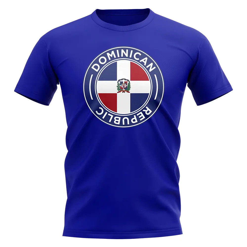 Dominican Republic Football Badge T-Shirt (Royal) Polyester Uksoccershop Men's Blue Extra Large