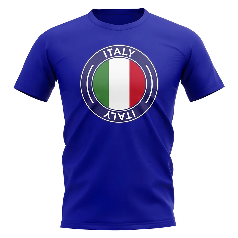 Click to view product details and reviews for Italy Football Badge T Shirt Royal.