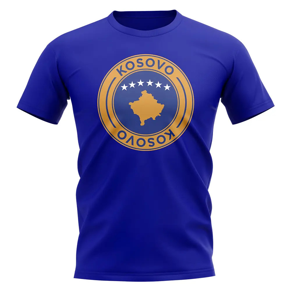 Click to view product details and reviews for Kosovo Football Badge T Shirt Royal.