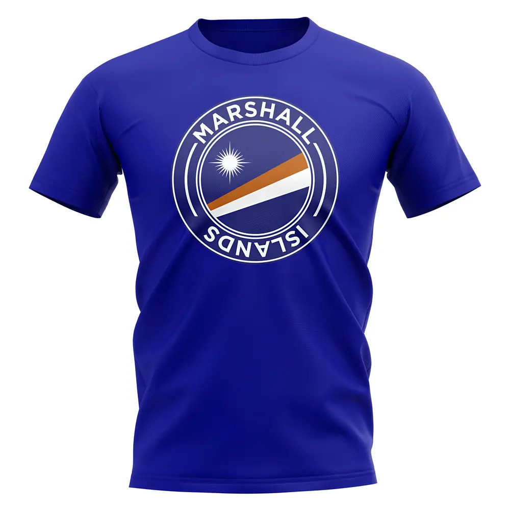 Marshall Islands Football Badge T-Shirt (Royal) Polyester Newcastle Uksoccershop Men's Blue Extra Large