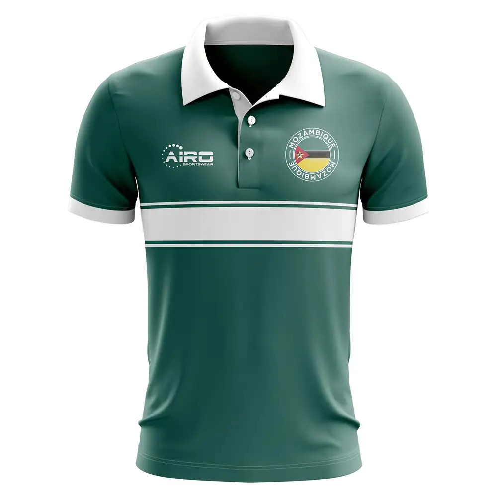 Mozambique Concept Stripe Polo Shirt (Green) Polyester Made By: Airo Sportswear Men's Green 3XL