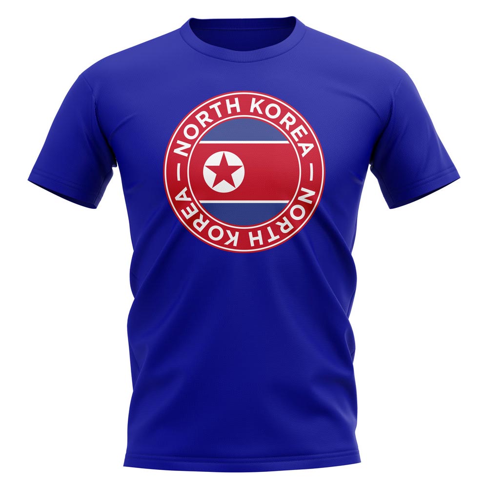 Click to view product details and reviews for North Korea Football Badge T Shirt Royal.