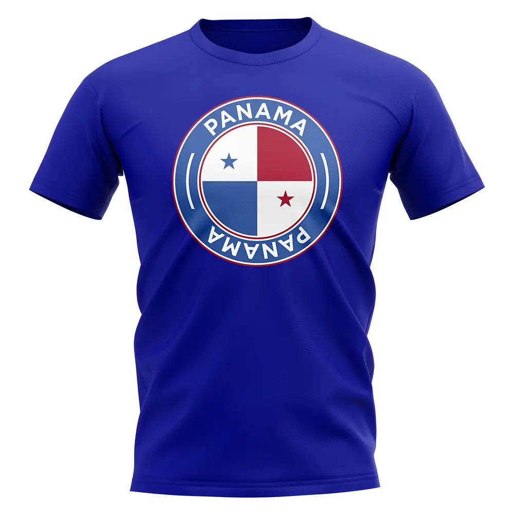 Panama Football Badge T-Shirt (Royal) Polyester Uksoccershop Men's Blue Medium