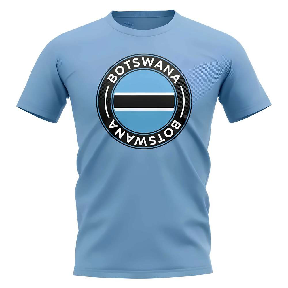 Botswana Football Badge T-Shirt (Sky) Polyester Uksoccershop Men's Sky Extra Large
