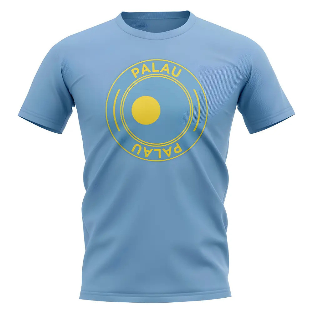 Palau Football Badge T-Shirt (Sky) Polyester Newcastle Uksoccershop Men's Sky Medium