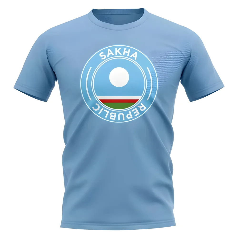 Sakha Republic Football Badge T-Shirt (Sky) Polyester Newcastle Uksoccershop Men's Sky Small
