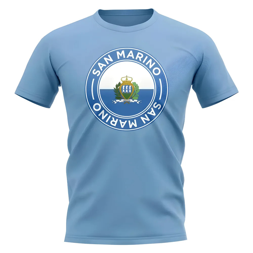 San Marino Football Badge T-Shirt (Sky) Polyester Uksoccershop Men's Sky Xxl