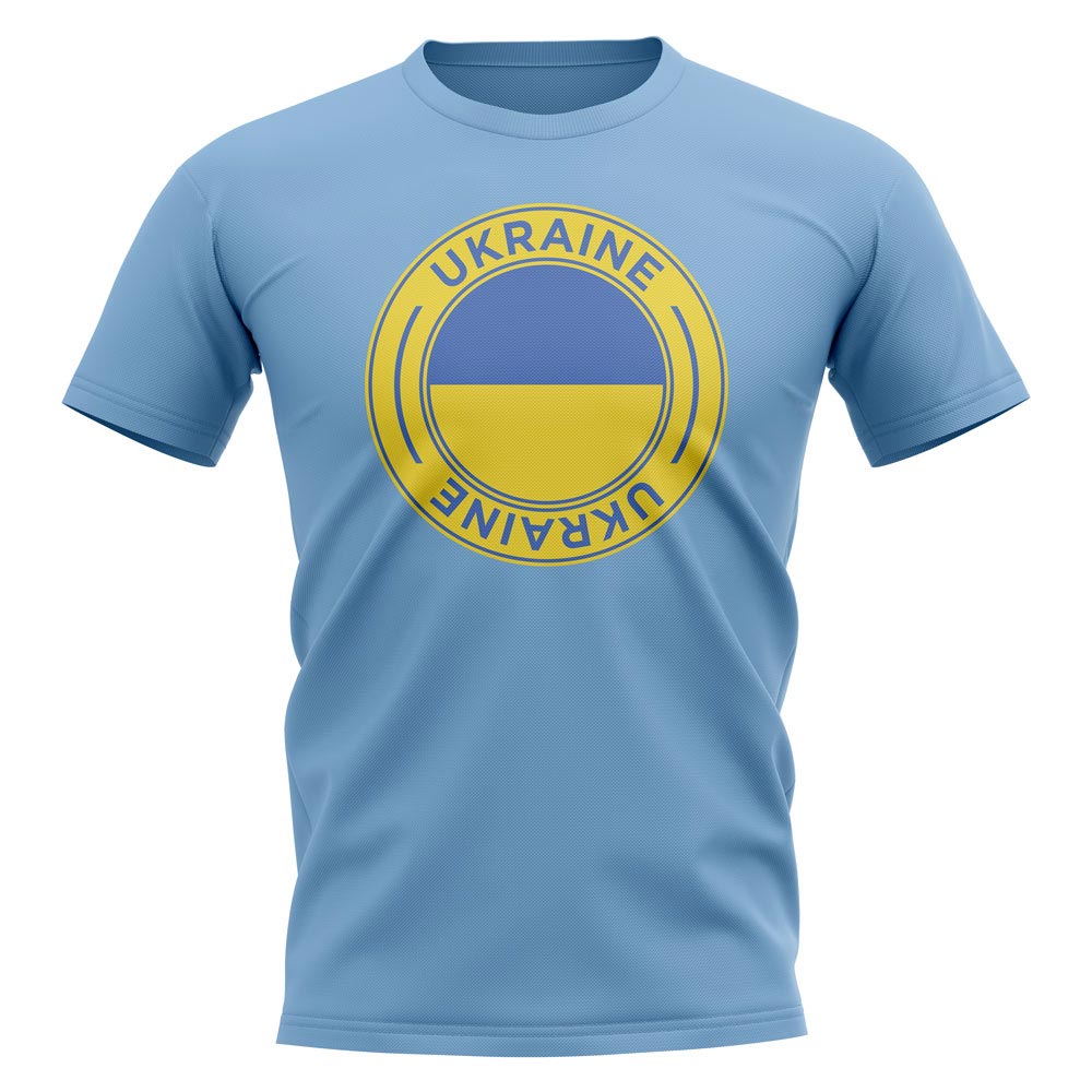 Click to view product details and reviews for Ukraine Football Badge T Shirt Sky.