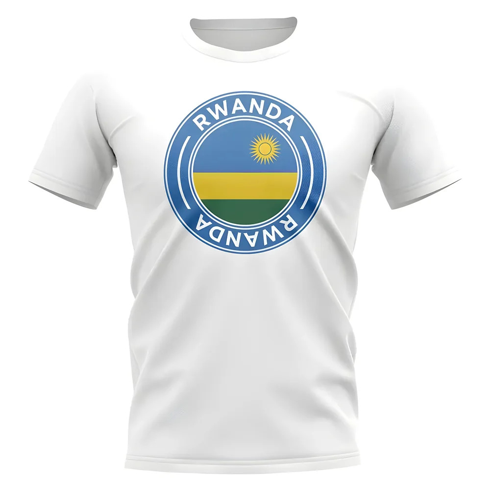 Rwanda Football Badge T-Shirt (White) Polyester Uksoccershop Men's White Medium