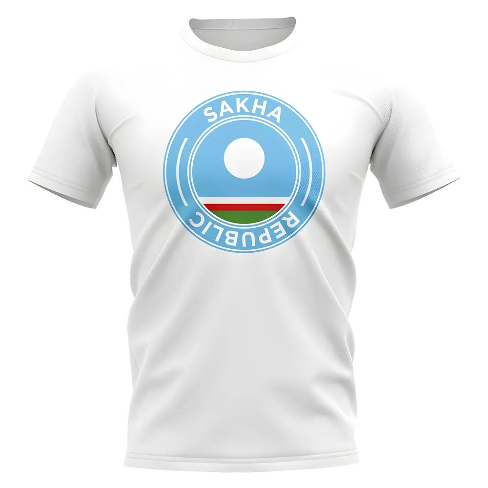 Sakha Republic Football Badge T-Shirt (White) Polyester Newcastle Uksoccershop Men's White Extra Large