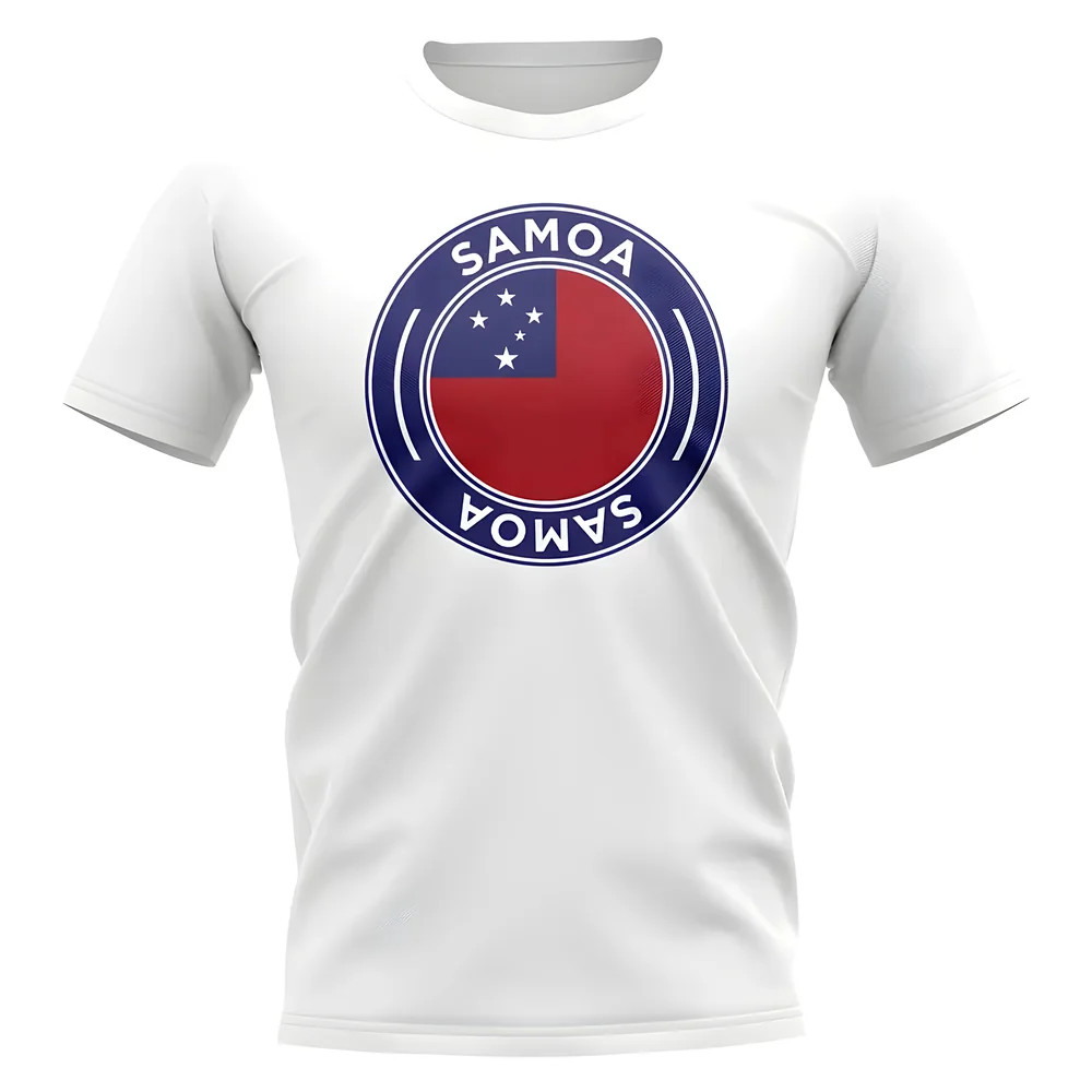 Samoa Football Badge T-Shirt (White) Polyester Uksoccershop Men's White Xxl