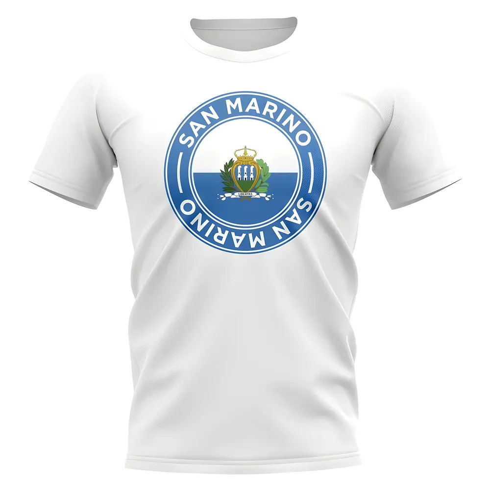 San Marino Football Badge T-Shirt (White) Polyester Uksoccershop Men's White Xxl